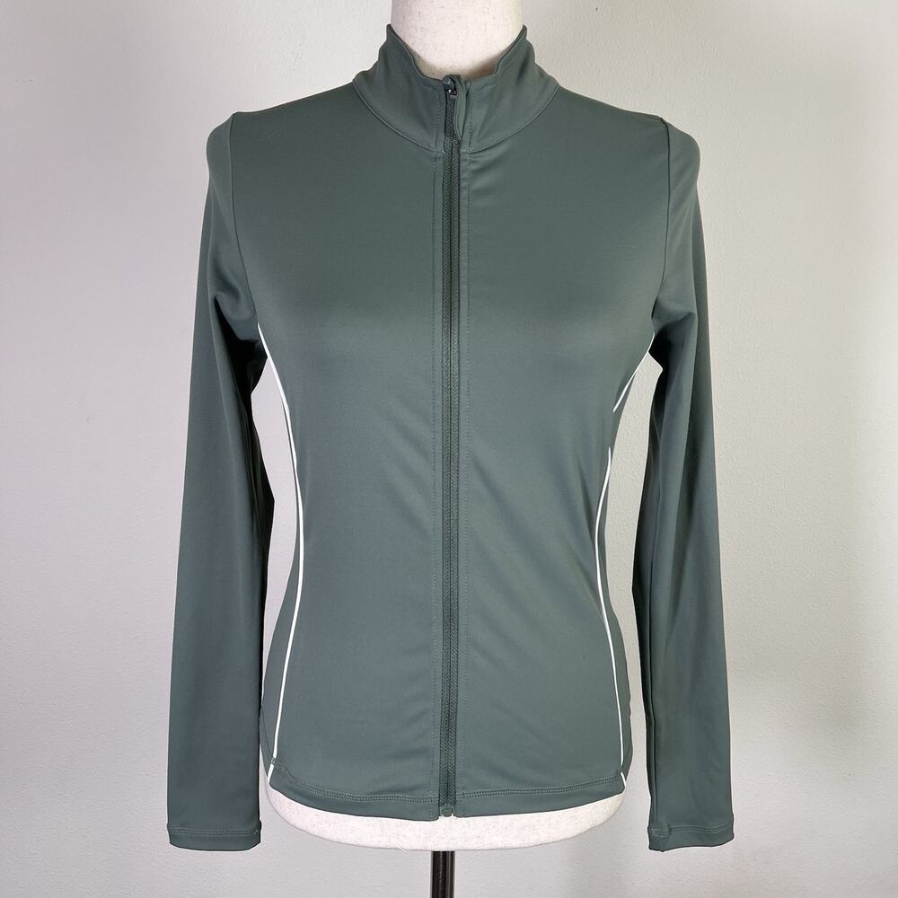 Wilo The‎ Label Athletic Top Women's Medium Sage Green Full Zip Lightweight Gym